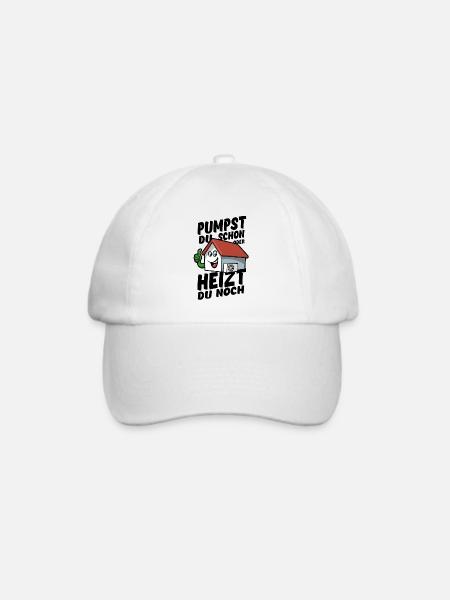 Pumpst du schon oder heizt du noch? - Wärmepumpe - Baseballkappe - Weiß/Weiß