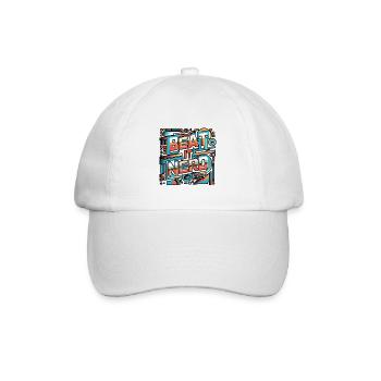 Beat it Nerd 11 - Baseballkappe - Weiß/Weiß - Vorne