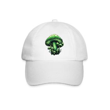 Pilz / Mushroom / Wiese / Wald / Goa / Psy - Baseballkappe - Weiß/Weiß - Vorne