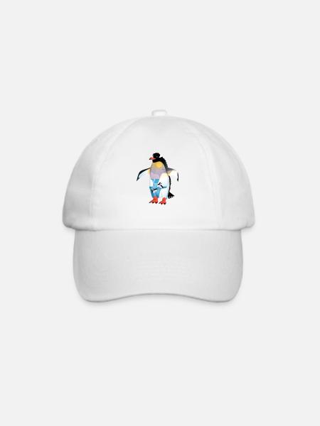 Pinguin - Baseballkappe - Weiß/Weiß