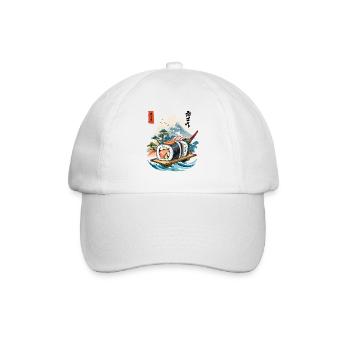 Ukiyo-E Sushi Kunstwerk Design - Baseballkappe - Weiß/Weiß - Vorne