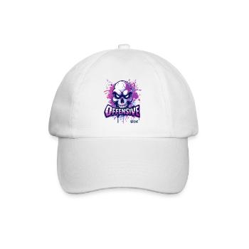 Beleidigender Totenkopf - Baseballkappe - Weiß/Weiß - Vorne