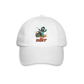 Lass uns Dreck fressen, Motocross - Baseballkappe - Weiß/Weiß - Vorne