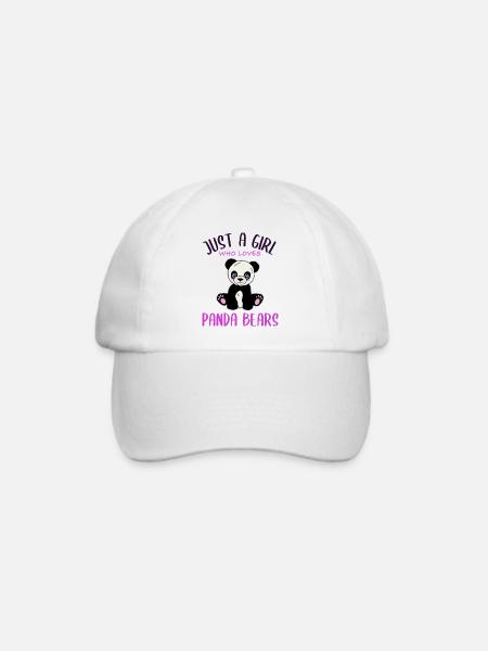 Mädchenherz für Pandas - Baseballkappe - Weiß/Weiß