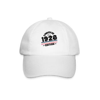 Unique seit 1928 Edition Geburtstag Vintage 1928 - Baseballkappe - Weiß/Weiß - Vorne