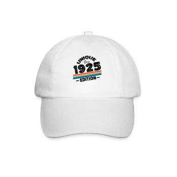 Unique seit 1925 Edition Geburtstag Vintage 1925 - Baseballkappe - Weiß/Weiß - Vorne