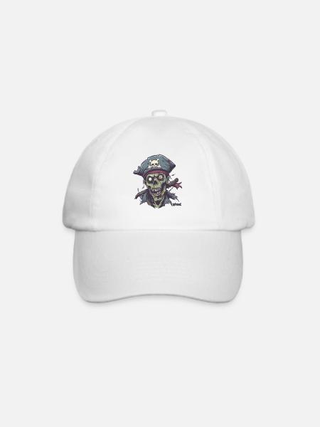 Der untote Zombie Pirat - Baseballkappe - Weiß/Weiß