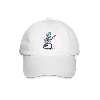 Rock Gitarre Musik Zombie - Baseballkappe - Weiß/Weiß - Vorne
