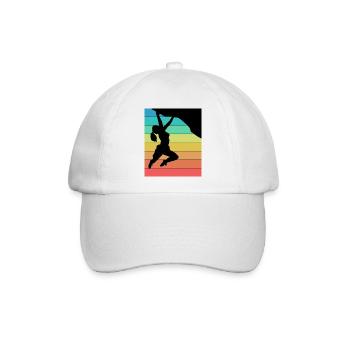 Fels mit Kletterin Kletter Motiv für Frauen - Baseballkappe - Weiß/Weiß - Vorne