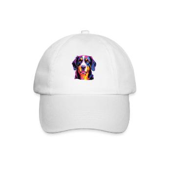 Wasserfarben Farbenfroher Entlebucher Sennenhund - Baseballkappe - Weiß/Weiß - Vorne