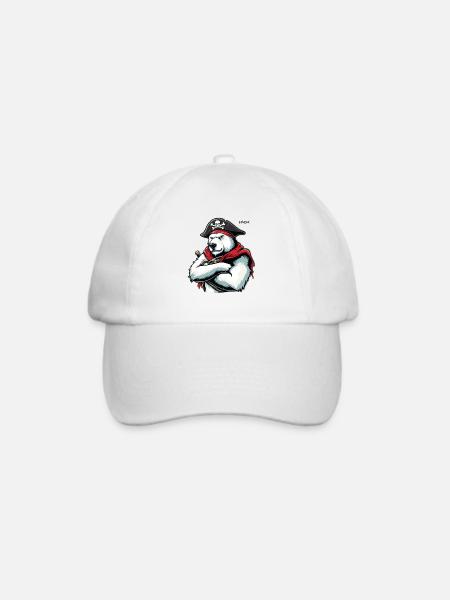 Eisbär Pirat - Baseballkappe - Weiß/Weiß