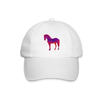 Pferd neon - Baseballkappe - Weiß/Weiß - Vorne