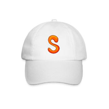 Buchstabe S Anfangsbuchstabe - Baseballkappe - Weiß/Weiß - Vorne
