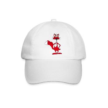 Rotfuchs lächelt fröhlich - Baseballkappe - Weiß/Weiß - Vorne