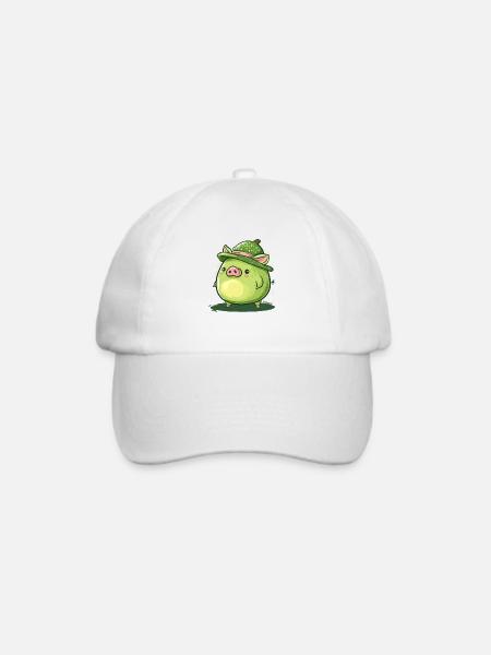 Niedliches lustiges Avocado Schwein - Baseballkappe - Weiß/Weiß