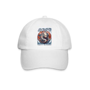 Chinesisches Neujahr des Drachen Tierkreiszeichen Zusammengesetzter Drache - Baseballkappe - Weiß/Weiß - Vorne