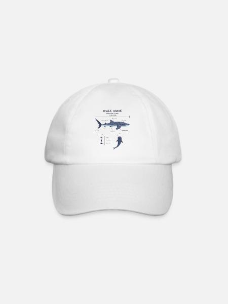 Whale Hai Anatomie Männer Kinderkinder Whale Hai - Baseballkappe - Weiß/Weiß