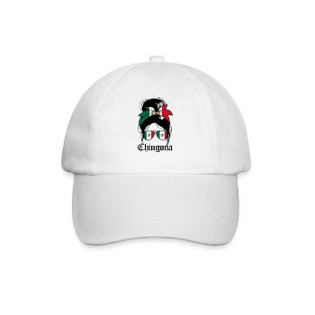 Chingona Latina Mexikanisches chaotisches Brötchen - Baseballkappe - Weiß/Weiß - Vorne