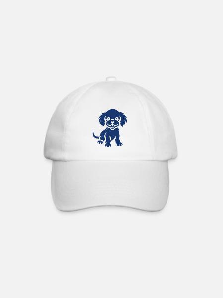 Cocker Spaniel Hund - Baseballkappe - Weiß/Weiß