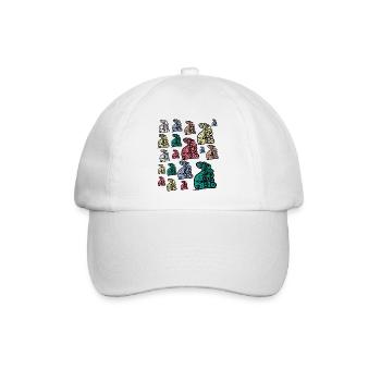 Meeresfan - Oktopus bunt - Tentakel - Packung - Baseballkappe - Weiß/Weiß - Vorne
