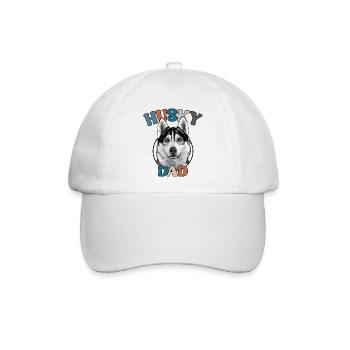 Husky Dad Hunde Hund Vatertag Wilsigns - Baseballkappe - Weiß/Weiß - Vorne