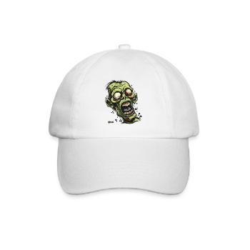 Der lachende, nicht gutaussehende Zombie - Baseballkappe - Weiß/Weiß - Vorne