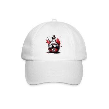 Gefahr, Flasche mit Totenkopf Gift - Baseballkappe - Weiß/Weiß - Vorne