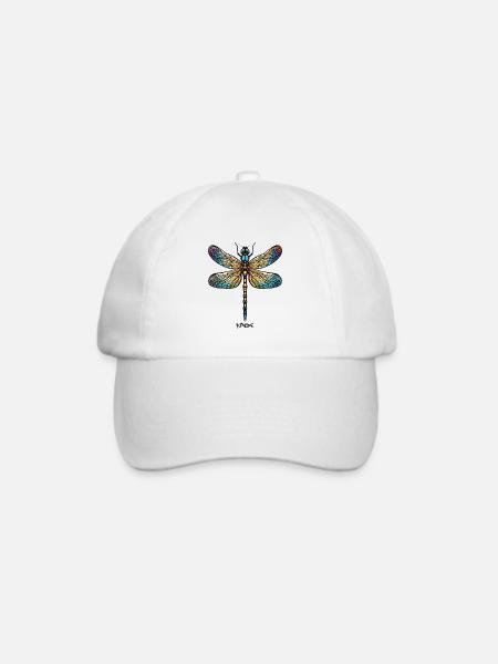 Eine farbenfrohe Libelle - Baseballkappe - Weiß/Weiß