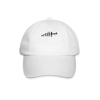 Evolution Tischtennis Spieler Geschenk - Baseballkappe - Weiß/Weiß - Vorne