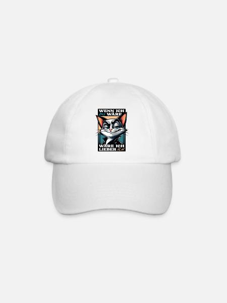 Katzenmotiv mit witzigem Spruch - Baseballkappe - Weiß/Weiß