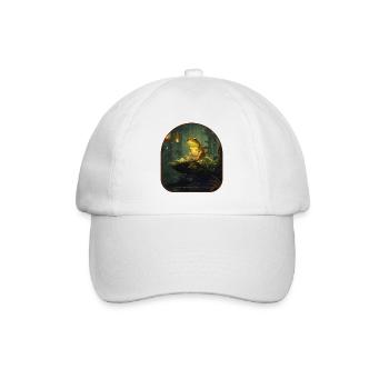 Mystische Froschlaterne Glühwürmchen Nachtwald - Baseballkappe - Weiß/Weiß - Vorne