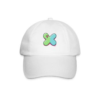 Markiere ein X, wenn du Herzen liebst - Baseballkappe - Weiß/Weiß - Vorne