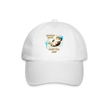 KATZE BRAUCHE MEINE WOHLFÜHL OASE - Baseballkappe - Weiß/Weiß - Vorne