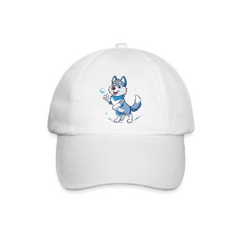 Schneeball-Showdown: Siberian Husky Delight - Baseballkappe - Weiß/Weiß - Vorne