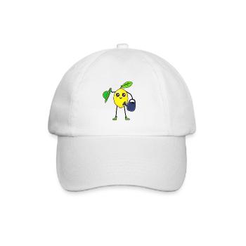 Zitrone Frucht Obst Gärtner Gießkanne Gartenarbeit - Baseballkappe - Weiß/Weiß - Vorne
