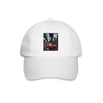 JDM Anime Japanisches Super-Sportwagen-Drift-Auto - Baseballkappe - Weiß/Weiß - Vorne