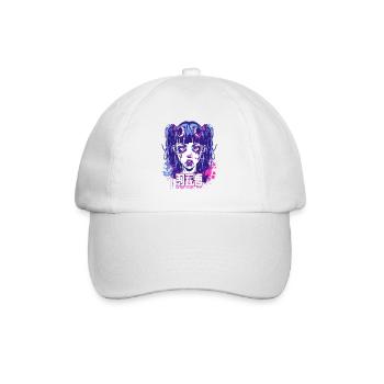 Punk Style Pink Blau Anime Grunge Mädchen - Baseballkappe - Weiß/Weiß - Vorne