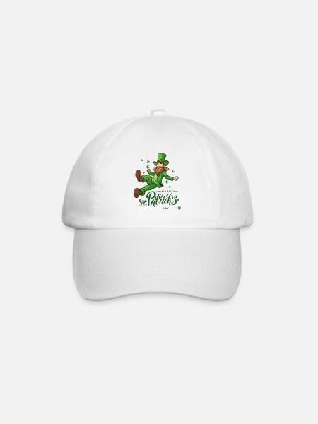 Glücksbringer Kobold - Baseballkappe - Weiß/Weiß