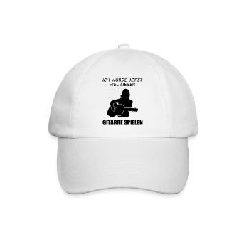 Lieber Gitarre Jetzt Musikgeschenk - Baseballkappe - Weiß/Weiß - Vorne