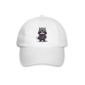 Prinz der Diebe: Waschbär - Baseballkappe - Weiß/Weiß - Vorne