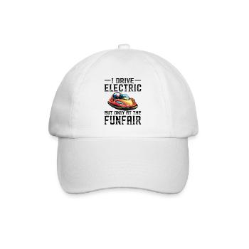 Ich fahre Elektrisch Kirmes Autoscooter - Baseballkappe - Weiß/Weiß - Vorne