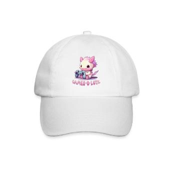 Axolotln T | Kawaii Stuff | Anime Axolotl Gamer - Baseballkappe - Weiß/Weiß - Vorne
