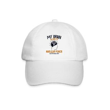 Mein Gehirn besteht zu 95% aus Kernkraft Uran Kernkraft - Baseballkappe - Weiß/Weiß - Vorne