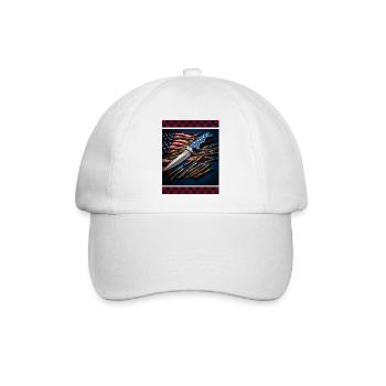 Messer Streifen Amerikanische Flagge Wüste Camo Hirsch - Baseballkappe - Weiß/Weiß - Vorne