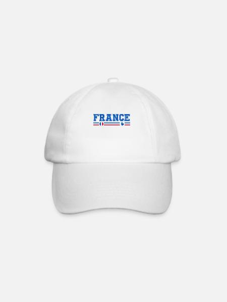 FRANKREICH Flagge und Wappen Frankreichs. Ertragen - Baseballkappe - Weiß/Weiß
