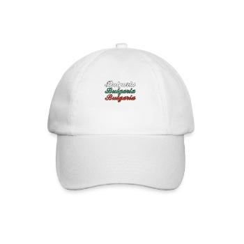 Bulgaria Bulgarien Schriftzug - Baseballkappe - Weiß/Weiß - Vorne