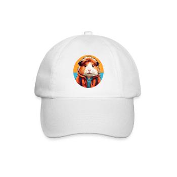 Meerschweinchen im Outdoor Look - Baseballkappe - Weiß/Weiß - Vorne