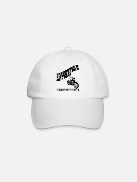 Lustiges Motorrad Design, lustiger Motorrad Spruch - Baseballkappe - Weiß/Weiß
