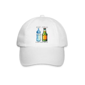 BABYFLASCHE BIERFLASCHE HAPPY FATHERDAY - Baseballkappe - Weiß/Weiß - Vorne