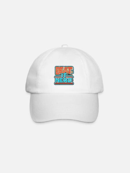 Beat it Nerd 8 - Baseballkappe - Weiß/Weiß
